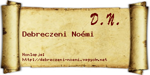 Debreczeni Noémi névjegykártya